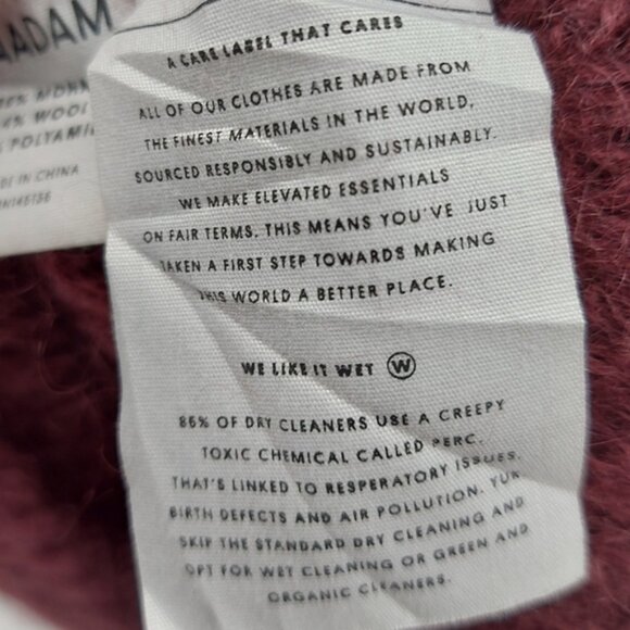 Naadam Mohair Wool Flare Sleeve Turtleneck Sweater Size Small Oversized - Picture 4 of 6